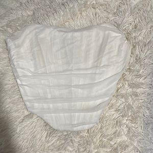 White strapless corset top